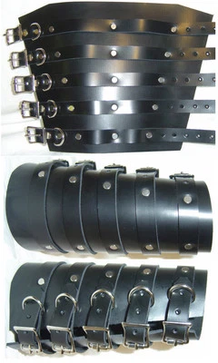 Brazalete de cuero premium de 5 correas Guantelete Motociclista Fetiche ¡Nuevos colores y herrajes! Foto 1 de 4