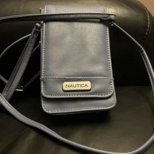 Authentic NAUTICA Cell Phone Wristlet & Crossbody Bag Navy RFID Protection NWOT - Picture 1 of 6