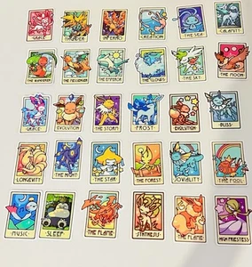 45 Pokemon Card Inspired Stickers Colorful Bright Anime Craft Art Kid Decor - Picture 1 of 6