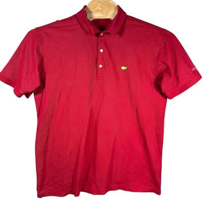 Camisa polo masculina grande vermelha logotipo bordado golfe Masters Collection algodão Pima - Imagem 1 de 4