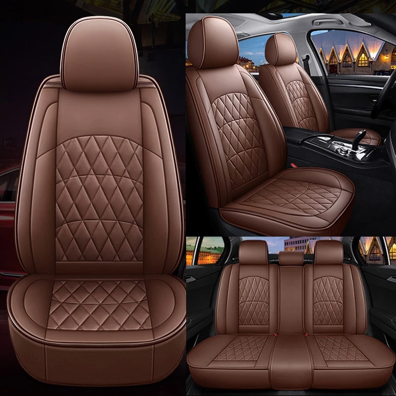 Fundas de cuero para asiento trasero delantero de coche para Volkswagen VW Golf Eos GTI ID.4 Jetta Foto 1 de 4