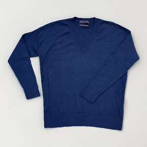 M&S Collection Merino V-Neck Jumper Men's XS Navy Pure Wool Knit Golf Casuals - Picture 1 of 18