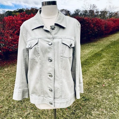 Chaqueta verde pálido con diamantes de imitación adornados múltiples talla L Foto 1 de 4