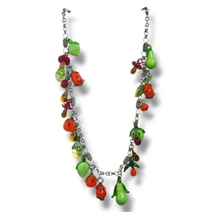 Collar vintage de cristal soplado de Murano ensalada de frutas y champiñones encanto murano lleno de baches - Imagen 1 de 15