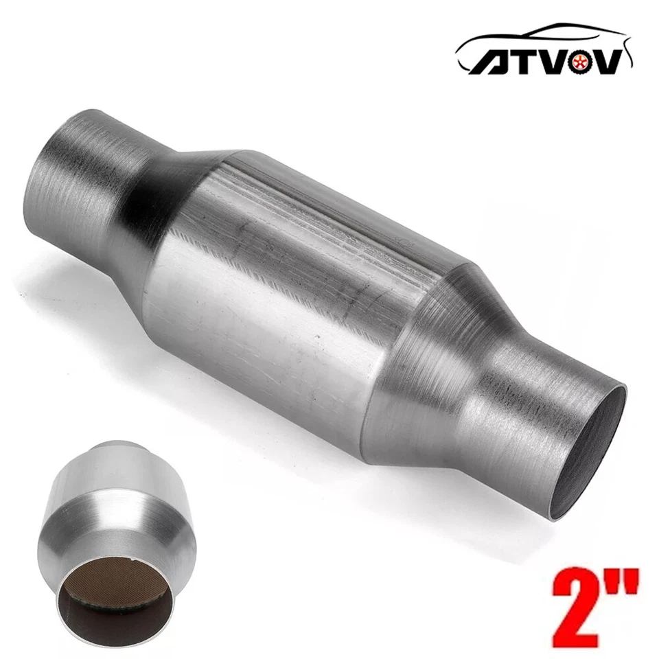 2" Inch Universal Sport Cat Catalytic Converter High Flow 400 Cells Stainless - image 1 of 4