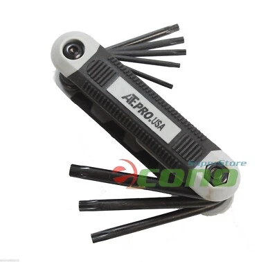 Juego de llaves Allen hexagonales de bolsillo plegables Torx de 8 piezas de fácil agarre nuevo Foto 1 de 2