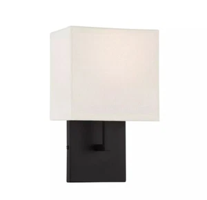 George Kovacs 11" hohe Wandleuchte Kohle Schwarz Weiß Schirm Licht Modern Edel - Bild 1 von 2