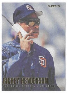 RICKEY HENDERSON 1996 Fleer Update Baseball # U197 San Diego Padres HOF NM - MT