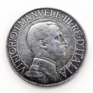 Italy 1913 1 Lira Quadriga, Victor Emmanuel III Earlier Type KM#45 5gr L075 - Picture 1 of 2