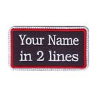 Rectangular 2 Line Custom Embroidered Biker Sew On  Name Tag Patch (wrw)
