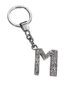 Russ Berrie - Llavero - Inicial de diamantes de imitación "M" - Imagen 1 de 1