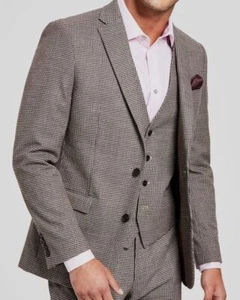 $600 Bar III Men's Red Check Slim-Fit 2-Piece Blazer Coat Suit Jacket Size 36S - Picture 1 of 6