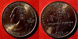USA 2002 D Washington Quarter Indiana KM-334 Copper-nickel clad copper BUNC #19 - Picture 1 of 1