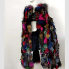 100% Real Fox Fur Vest Long V-Gilet Long Coat -Women's Fur Clothing Length 110cm