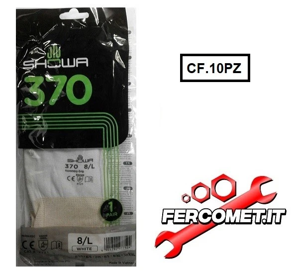SHOWA 370 WHITE GUANTI CONFEZIONE DA 10 PAIA