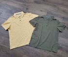 Duluth Trading Co Polo Shirt Mens Sm Olive Yellow Short Sleeve Gusset Arm Pocket