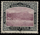 DOMINICA EDVII SG41, 3d dull purple & grey-black, FINE USED. Cat 22. CHALKY