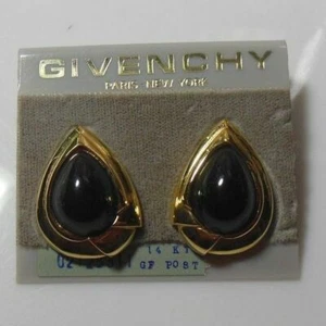 Pendientes Givenchy Paris New York 14K GF Lágrima Poste - Imagen 1 de 2