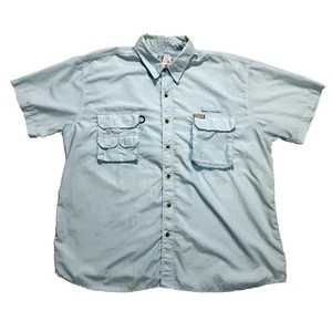 Sports Afield Mens Blue Vented Outdoor Fishing Short Sleeve Shirt 2XL 50-52 - Picture 1 of 13