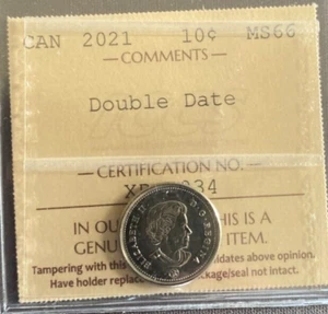 Canada - 10 Cents - 2021 - Double Date - ICCS Certified - MS-66 - Picture 1 of 3