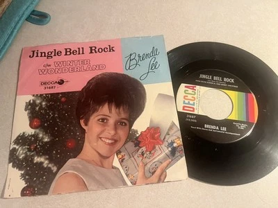Бренда Ли «Jingle Bell Rock» 45 DECCA с Pic рукав (VG) праздничные песни в EX + - Изображение 1 из 2