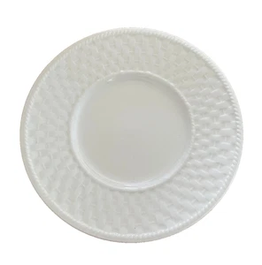 Set of 5 Oneida Waverly White Basket Weave Design Ceramic Saucer Plates 6" - Picture 1 of 4