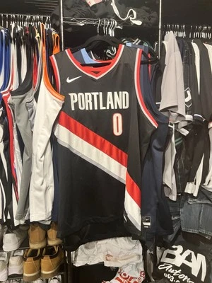 Nike Damian Lillard  Trail Blazers Black Icon Swingman Jersey Men’s 2XL NWT - Image 1 of 4