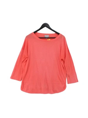 Pure Women's Jumper UK 12 Orange Cotton with Silk Round Neck Pullover - Image 1 of 4