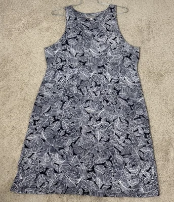 Vestido sin mangas Athleta Santorini cuello alto estampado azul ocio informal talla 1X Foto 1 de 4