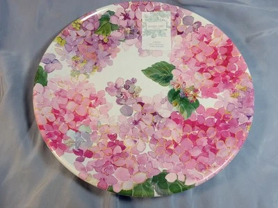 1~SHABBY CHIC~Plato de Cena Flores Hortensia Floral Rosa y Púrpura Nuevo 11" Foto 1 de 4