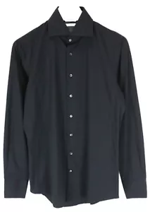 SUITSUPPLY Cotton Stretch Extra Slim Fit Formal Shirt Men's 40 / 15 3/4 Navy - Picture 1 of 8