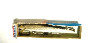 Vtg Rebel F-301 Floating Minnow SW Silver/Black 5 1/2" Saltwater New Open Box - Picture 1 of 4