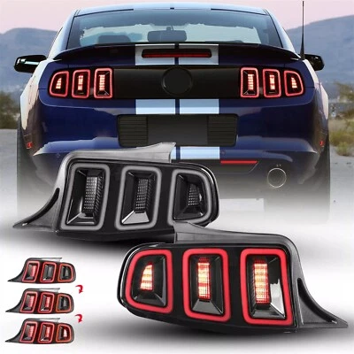 For 2010-2014 Ford Mustang Clear LED Sequential Tube Tail Lights Brake Lamp 2Pc Foto 1 de 4