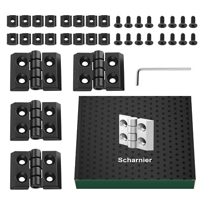 4X Metallscharnier Scharniere Metallscharniere Scharnier Aluprofil 2020 Türband - Bild 1 von 4