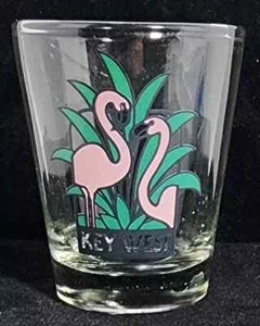 Vintage Key West 2 Flamingos Shot Glass New - Picture 1 of 2