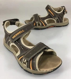 Sandalias deportivas Merrell Kids 4M EE. UU. 3UK 35EU pantera de cuero marrón detalles naranjas - Imagen 1 de 5