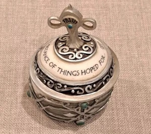 Prayer Trinket Jewelry Box Bible Verse Hebrews 11:1 Hand Painted 2001 UDC. 4x3 - Picture 1 of 9