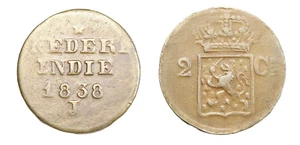 A133, Indias Orientales Neerlandesas, 2 centavos 1838-J - Imagen 1 de 3