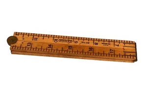 Vintage Stanley No 68 Boxwood & Brass 24" Four (4) Fold Ruler Made In USA - Picture 1 of 12