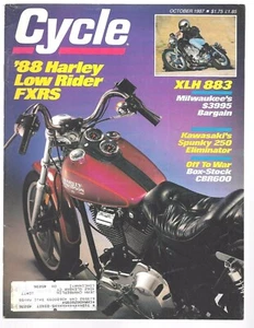 Cycle Magazine October 1987-Harley-Davidson 883, Honda VFR750R, Kawasaki 250 - Imagen 1 de 2