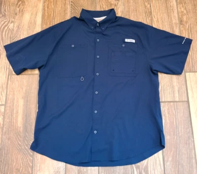 Camisa Columbia PFG Sportswear Tamiami ventilada manga corta azul ventilada XL Foto 1 de 4