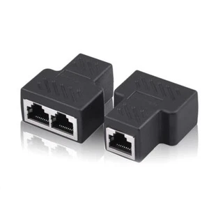 2-Port RJ45 Splitter Adapter LAN Network Ethernet Cable 1X SALE AA Conn S59C - Afbeelding 1 van 8