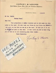 1907 Arlington Texas Land Préstamos RM Harkey John M Moore - Imagen 1 de 1