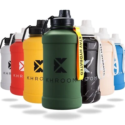 Edelstahl Trinkflasche 1,3L & 2,2L Sportflasche 1L / 2L Wasserflasche Flasche - Bild 1 von 4