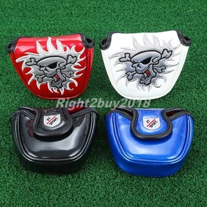 Cool Skull Style Mallet Style Golf Putter Head Cover Magnetic Headcover 4 Colour - Picture 1 of 12