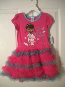 Girls Disney Doc McStuffins Pink Tulle Dress - Size 4 - Picture 1 of 2