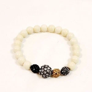 Stella & Dot Ivory Pave Beaded Bracelet - Picture 1 of 3