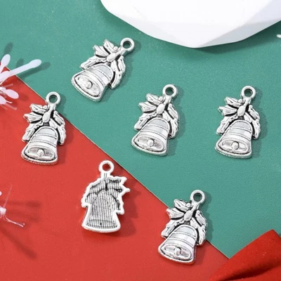 100 peças pingentes de prata antiga para fazer joias faça você mesmo berloques de sino BLUK - Imagem 1 de 3