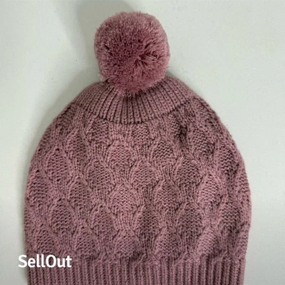 Gorro tejido con cable rosa 6-9 m bebé niña sin marca con pompón Foto 1 de 2
