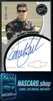 2007 Press Pass Denny Hamlin Signings Silver #/100 - Image 1 of 2